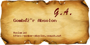 Gombár Absolon névjegykártya